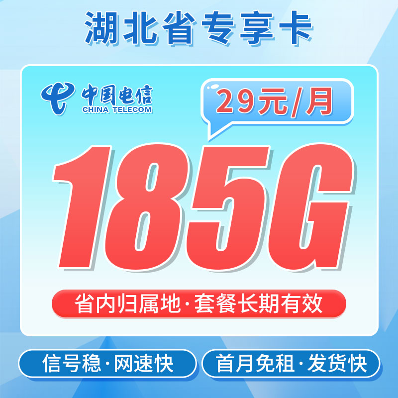 电信逐风卡29元185G流量+长期套餐