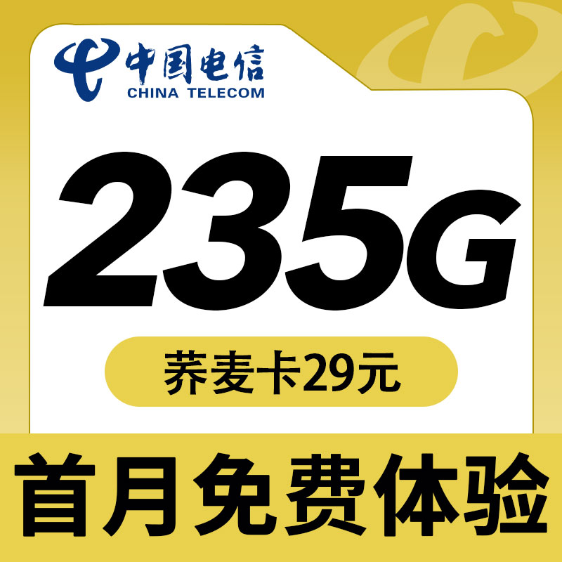 电信荞麦卡29元235G流量