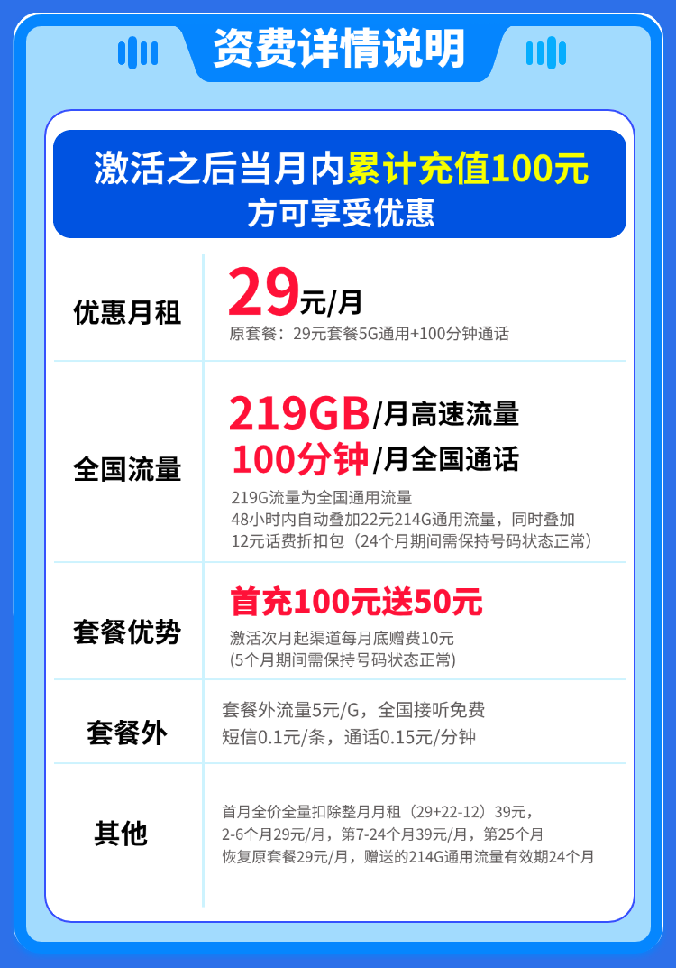 联通桂林卡29元219G流量+100分钟  第2张